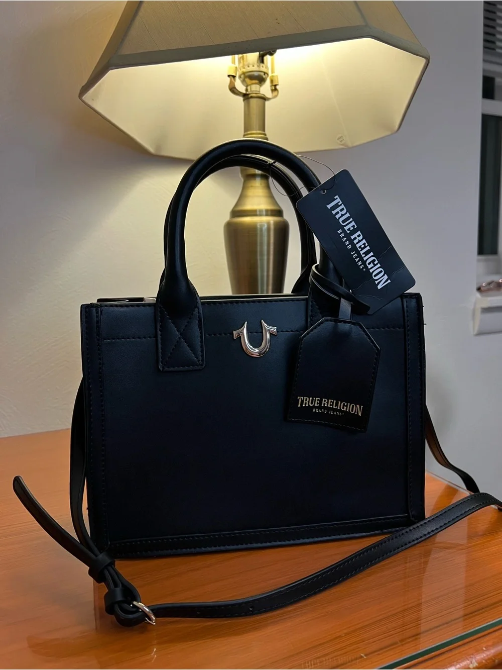 True Religion Black Satchel Crossbody Handbag